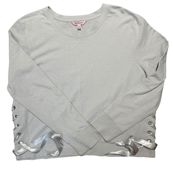 Juicy Couture Gray Lace-Up Sweatshirt - Picture 6 of 12